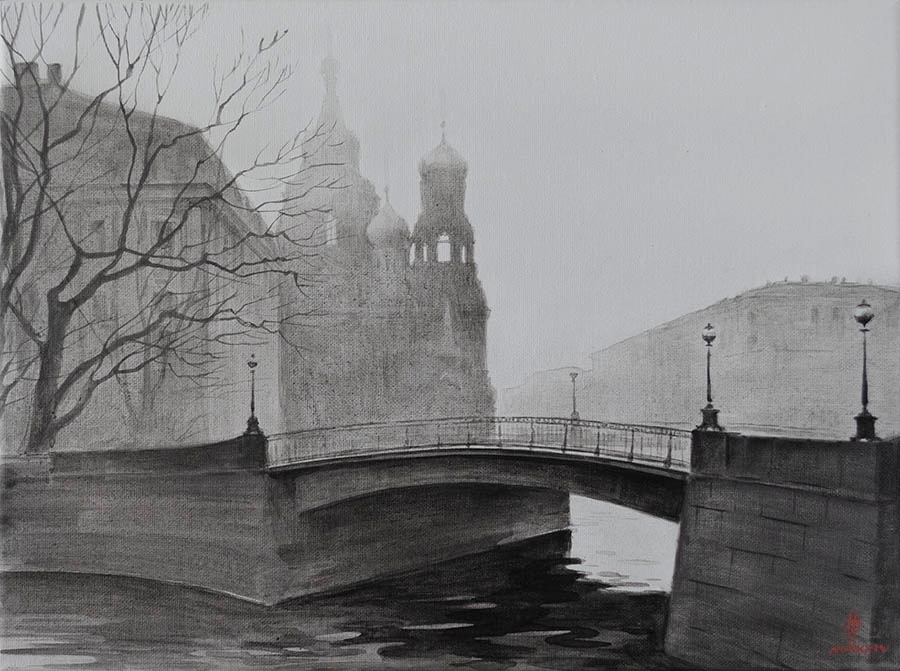 Вид на Исаакий с Конногвардейского бульвара