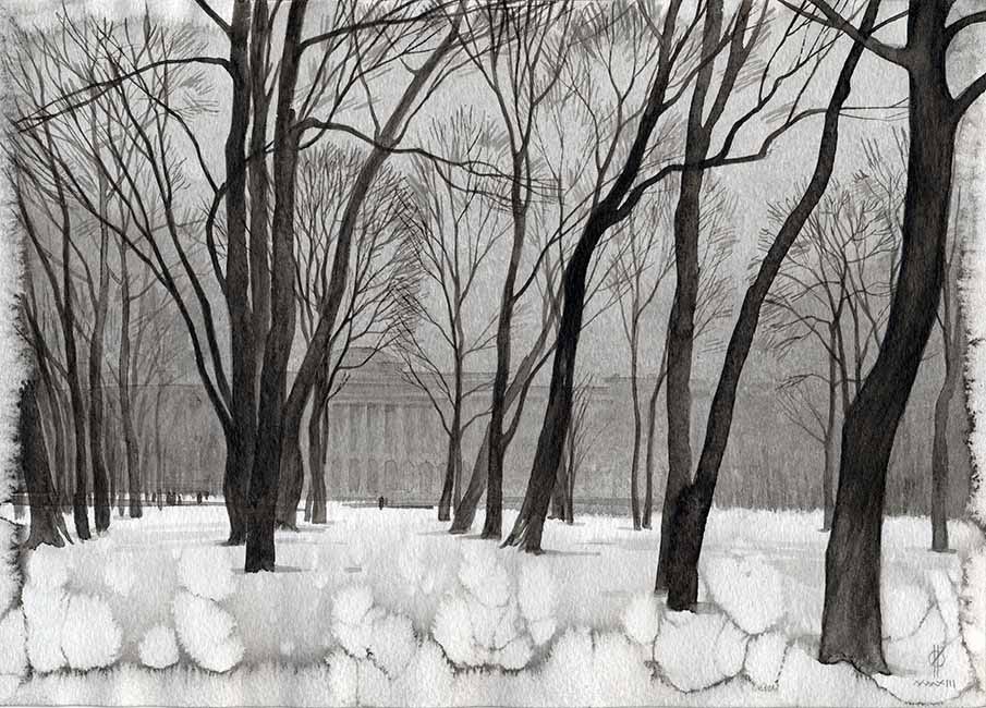 Зима. Махайловский сад
