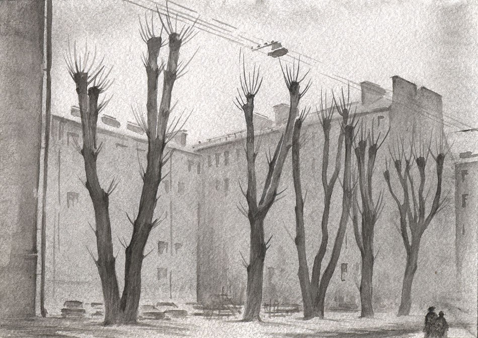 Обрезанные тополя