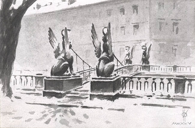 Зима на канале. Банковский мост