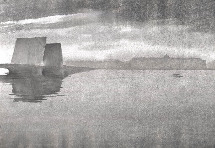 Нева. Ночь. Благовещенский мост